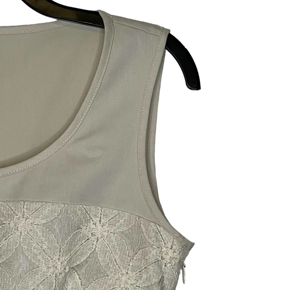 Daniel Cremieux Floral Lace Sleeveless Pleated‎ Cocktail Dress 2 Women Cream NWT - Picture 5 of 8